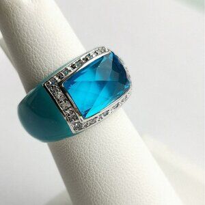 Nwt Swarovski crystal enamel dome ring size 6